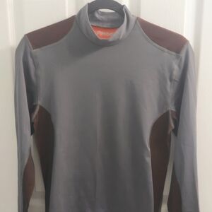 Gray and Copper Athletic Top Baselayer Sz. S Hiking Running Football